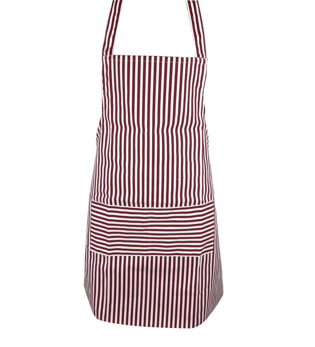 Red White Stripe Kitchen Cooking Catering Work Garden Apron Bib with Pockets