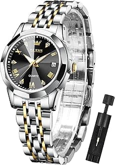 OLEVS Two-tone Womens Watch Fashion Dress Diamond Ladies Watches