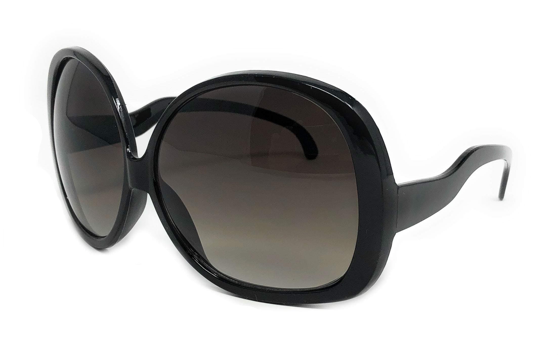 Oversized XL Womens Sunglasses Vintage Style Designer Inspired (Round, Black Gradient), X-Large