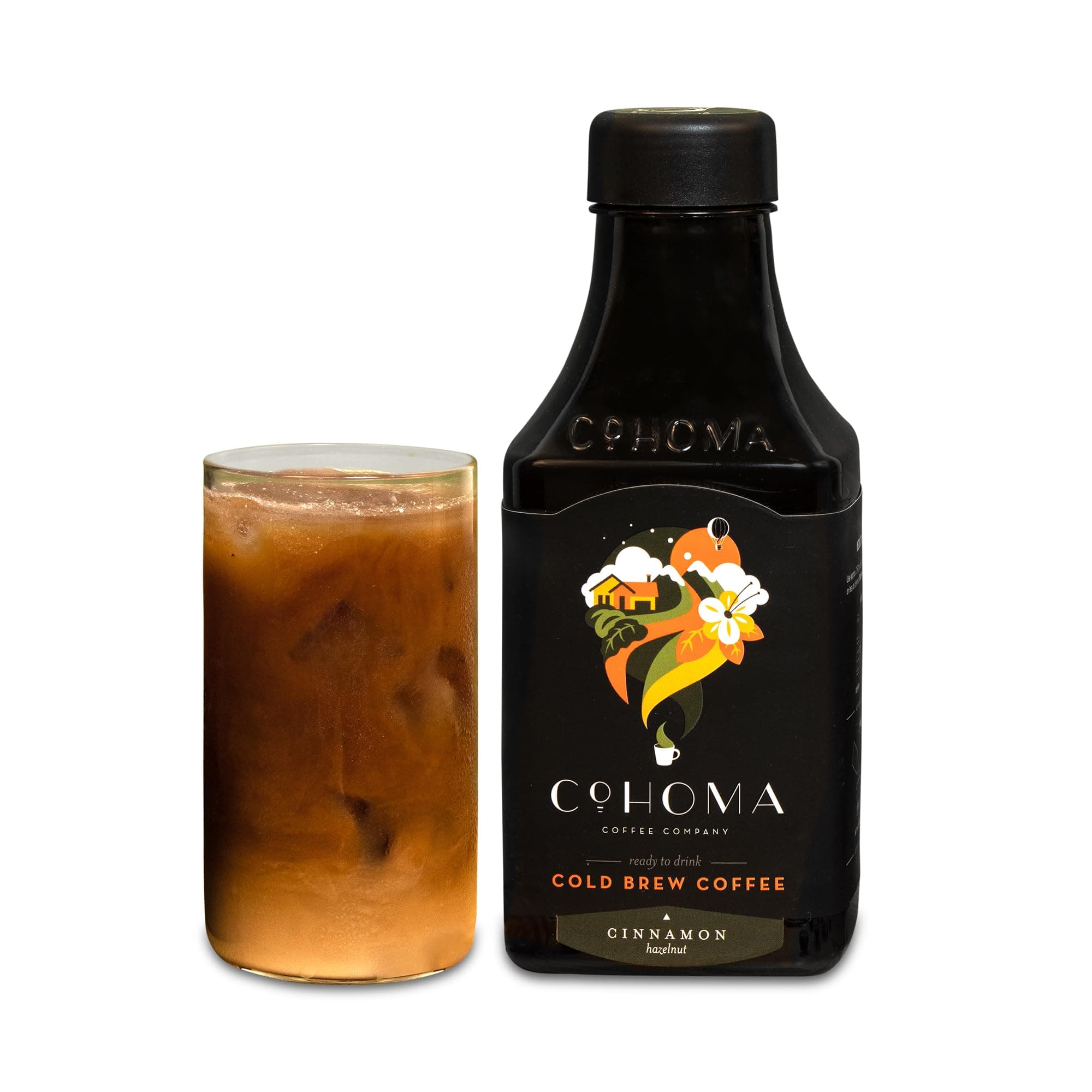 Cohoma Cold Brew Cinnamon Hazelnut (1.05L Bottle) I Medium Roast,Ground Coffee I Ready-to-Drink Coffee | Makes 7-10 Glasses I Made with Fresh Roasted, AA+ Grade Arabica Coffee