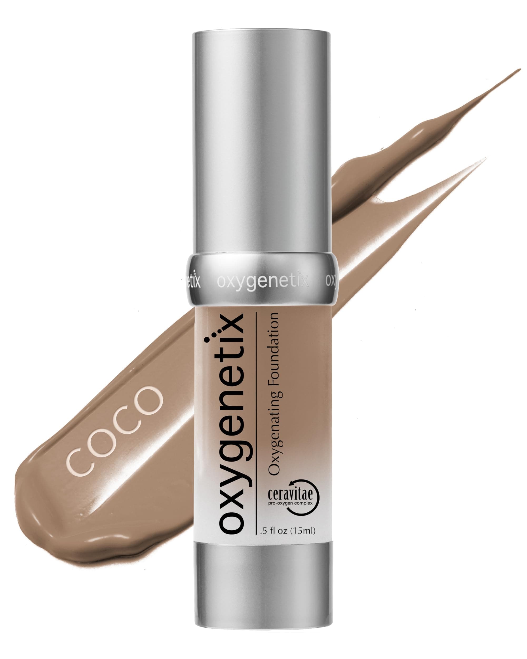 Oxygenating Foundation – Coco | Breathable Makeup for Face | Buildable Coverage with Weightless Feel | Longwear Foundation for Women | Safe for Sensitive or Laser-Treated Skin
