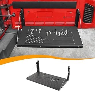 for JK Tailgate Table Compatible with Jeep Wrangler JK JKU 2007-2017 Rear Door Foldable Table Cargo Shelf Storage Rack, Support up to 75lb Storage Cargo Luggage Holder Carrier