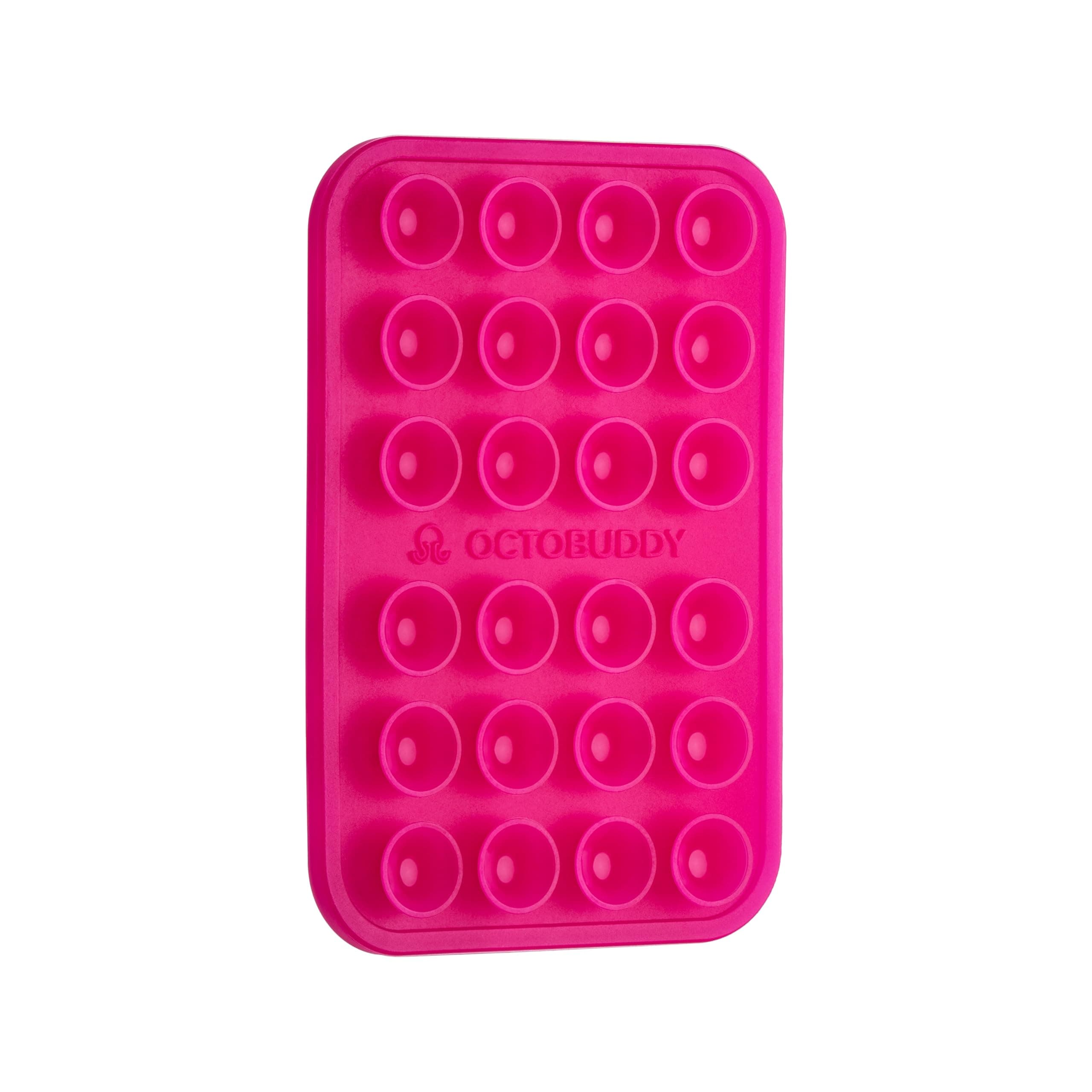 OCTOBUDDY || Silicone Suction Phone Case Adhesive Mount || Compatible with iPhone and Android, Anti-Slip Hands-Free Mobile Accessory Holder for Selfies and Videos (Hot Pink)