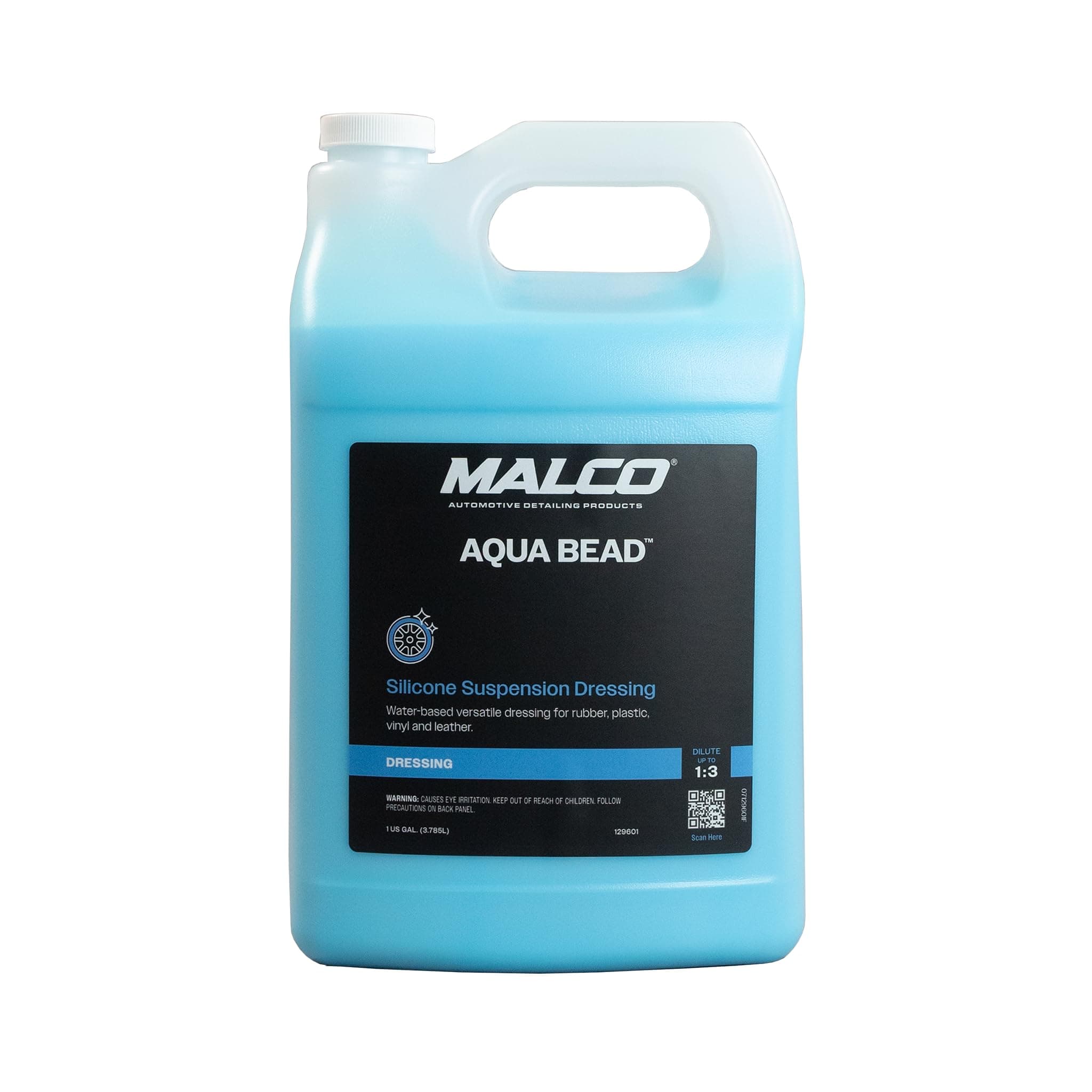 - Malco Aqua Bead Water Based Dressing - Non-Greasy Interior and Exterior Dressing/Shines Car Tires, Rubber, Plastic and Trim/Concentrated Formula, Dilutable for Variable Gloss / 1 Gallon (129601)