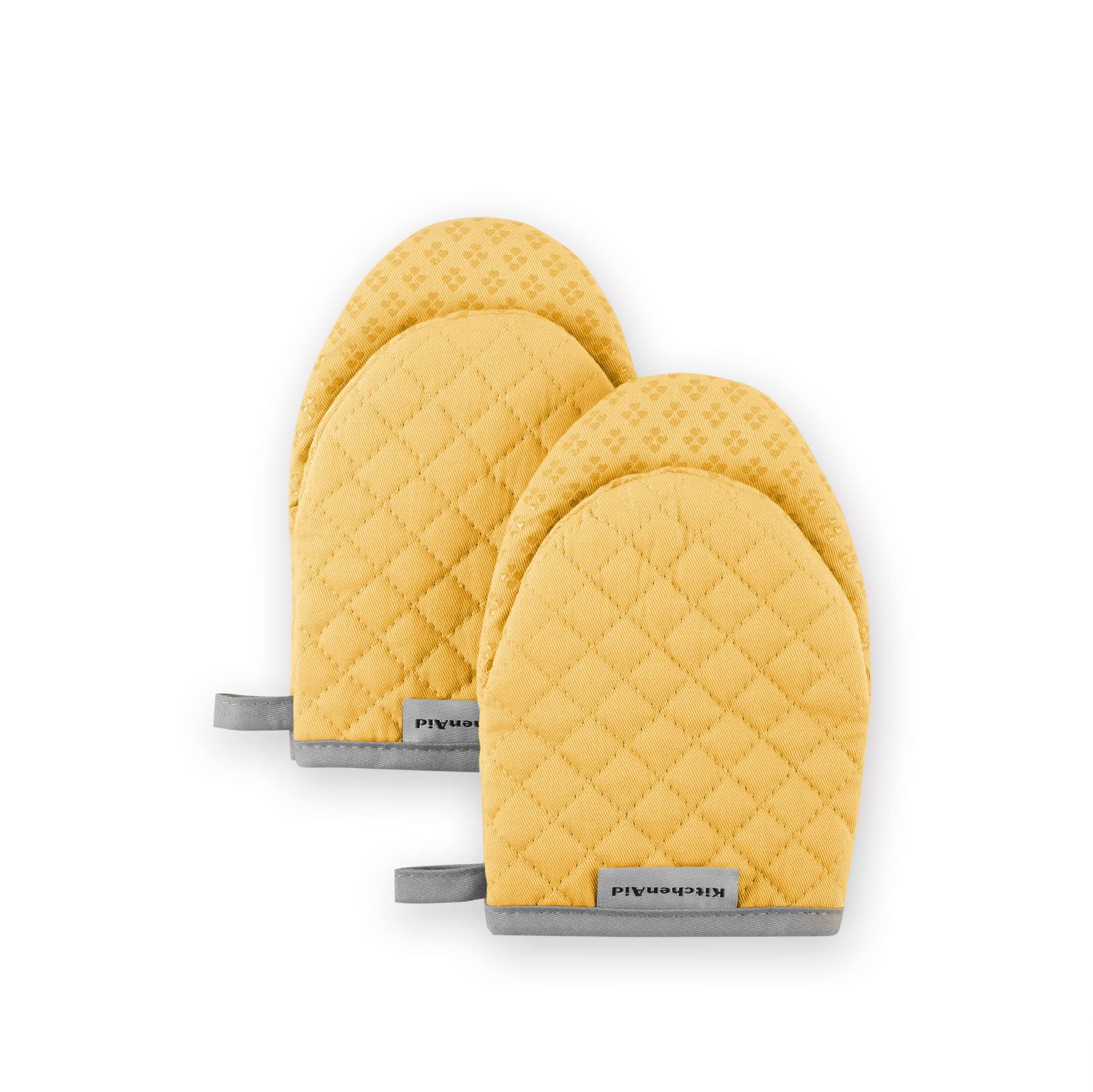 KitchenAid Asteroid Mini Oven Mitt Set, 5.5"x8", Buttercup Yellow, 2 Piece