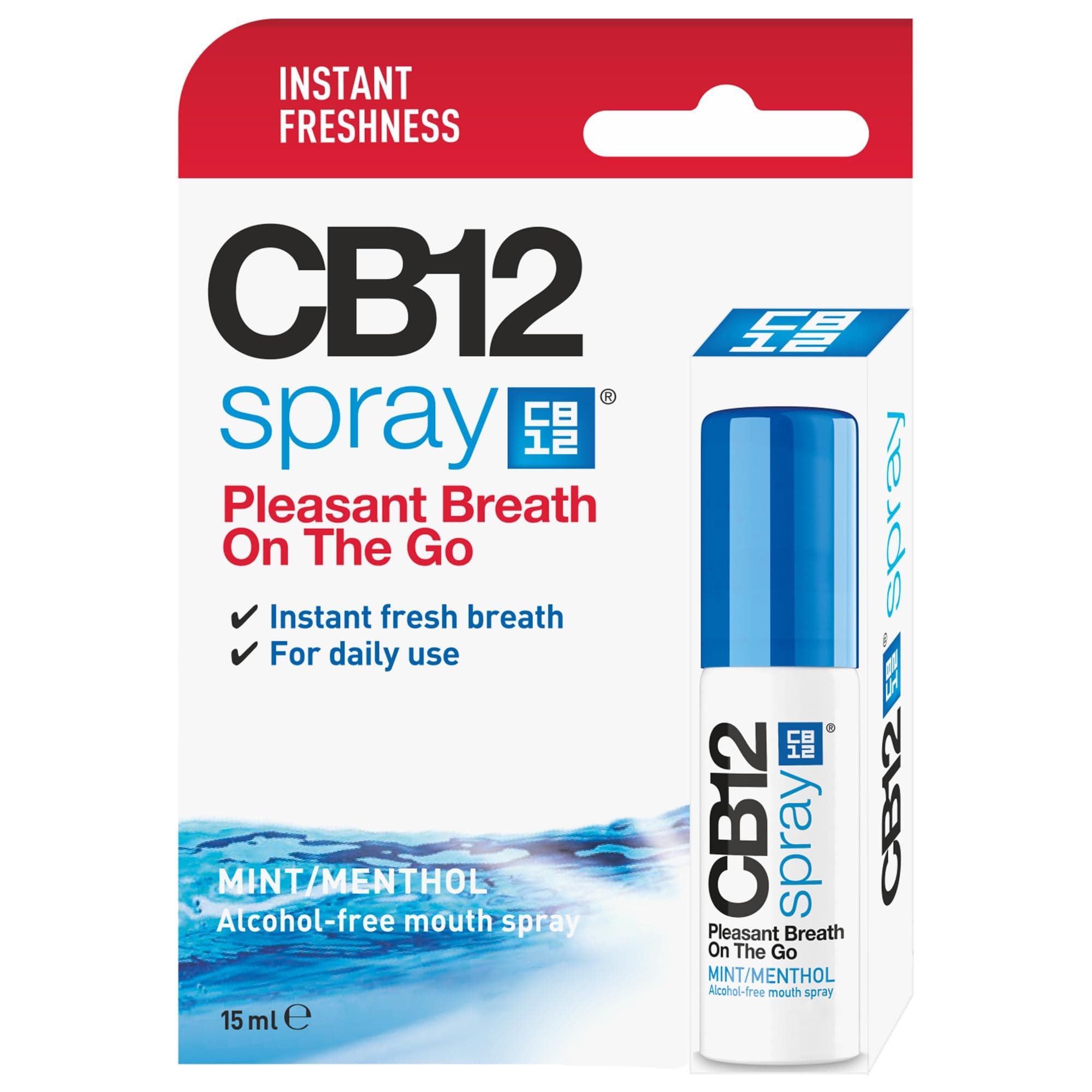 CB 12 Spray – Instant Freshness on the Go, Reduces the Root Cause of Bad Breath, With Zinc Acetate, Mint Flavour – 15 ml