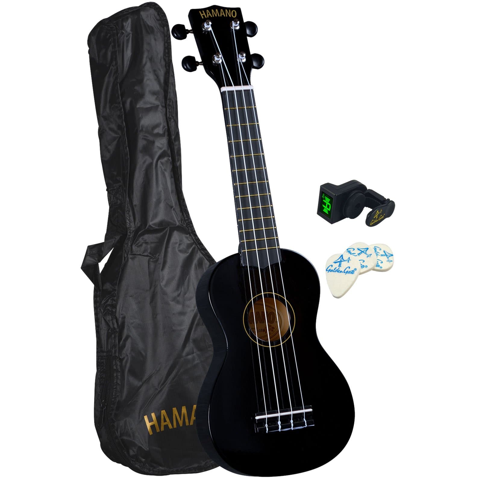 U-30BK Colorful Soprano Ukulele Beach Bundle - Black