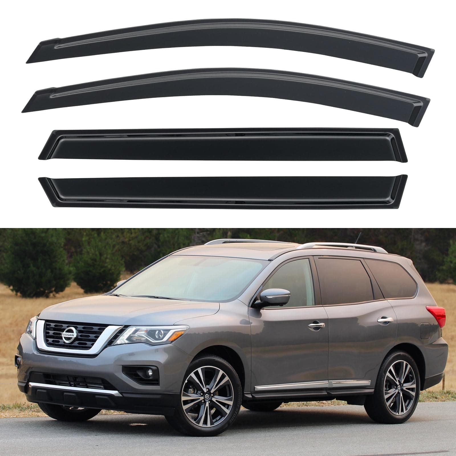 Car Window Visors Rain Guards Shield for Nissan Pathfinder 2013 – 2021 S SV SL Platinum 2014 2015 2016 2017 2018 2019 2020