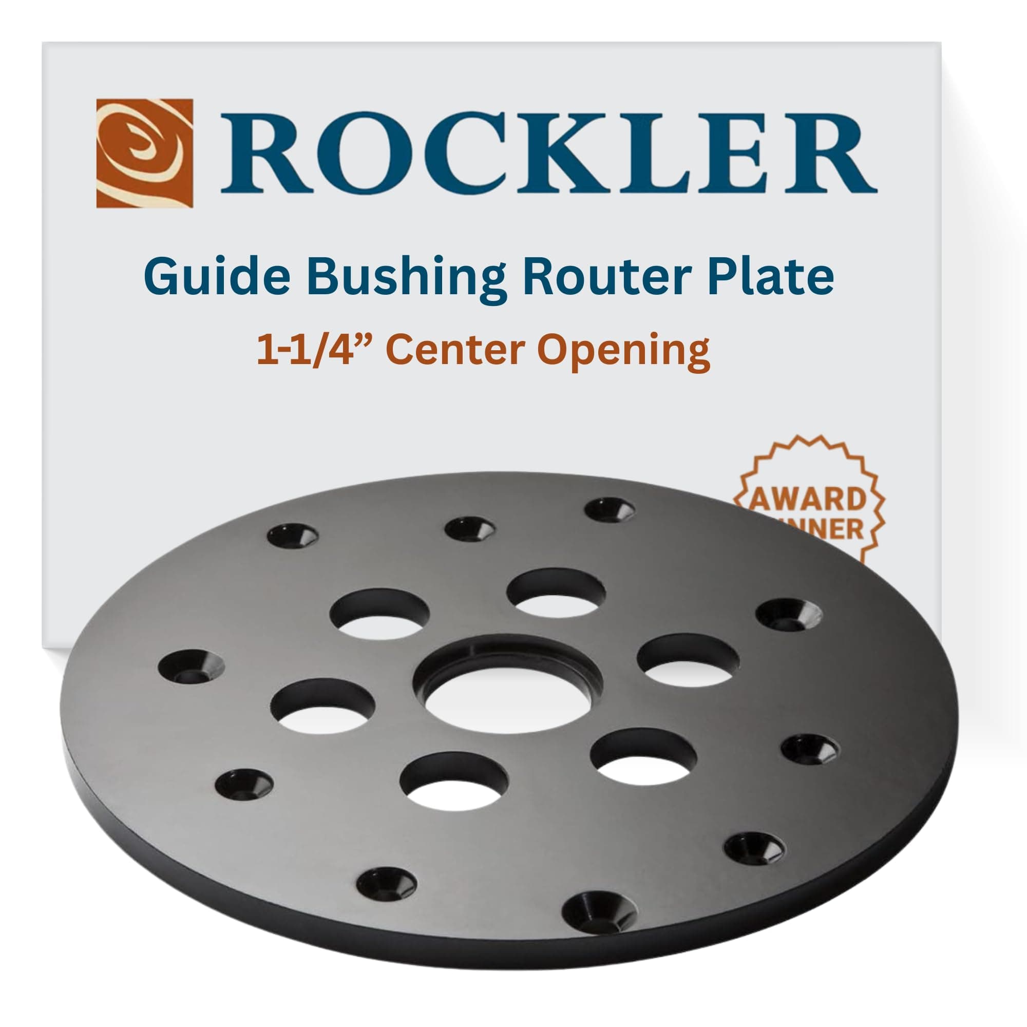 Rockler Guide Bushing Router Plate - Router Plate Features 1-1/4” Center Opening to Accept Guide Bushings – Solid Plastic Router Guide Plate - Router Table Insert Plate Includes Mounting Hardware