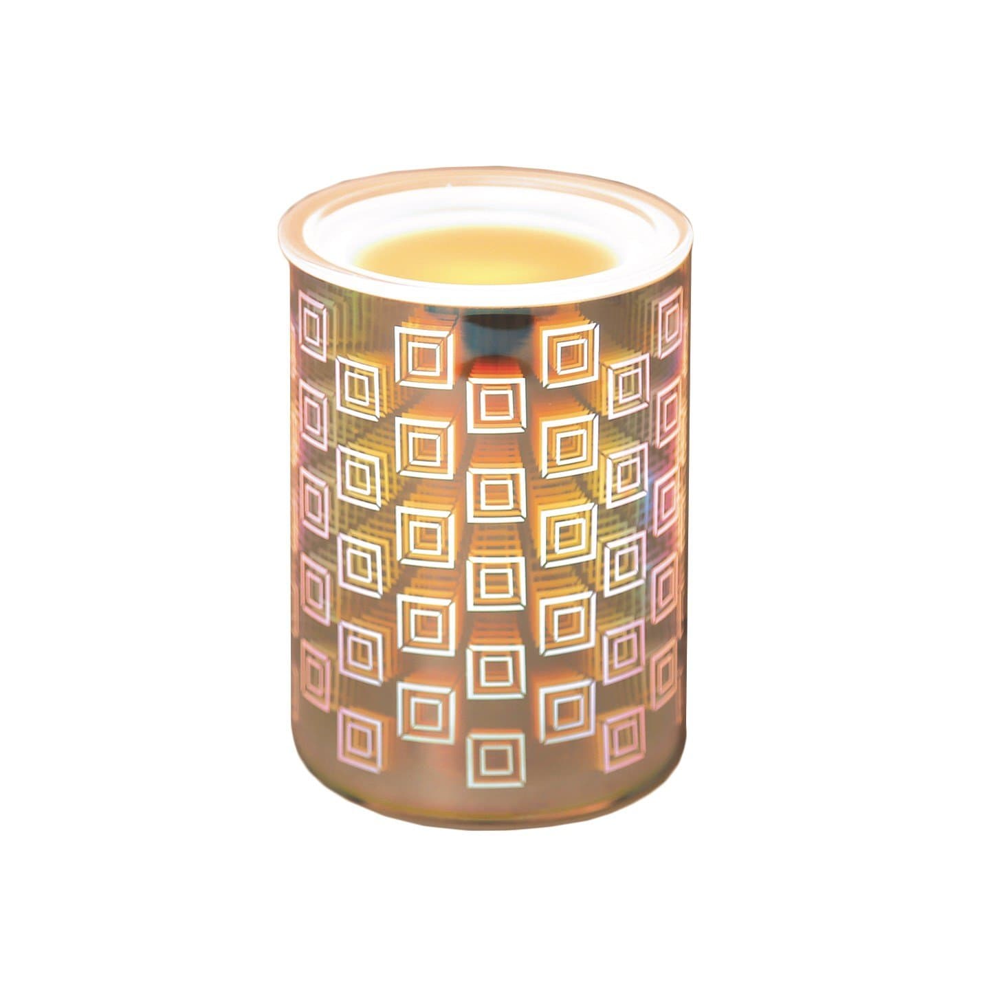 Tooltime. 3D Square Design Electric Wax Melt Burner Lamp Scented Tart Fragrance Aroma Warmer 14cm