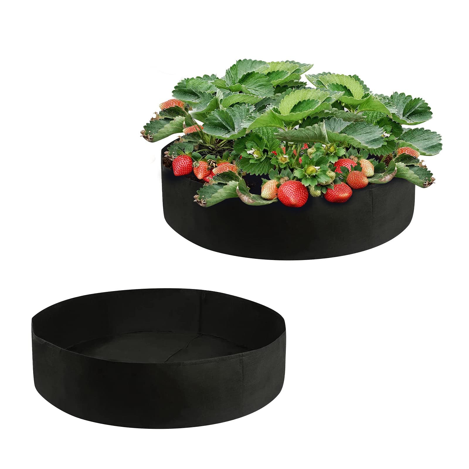 2 Pack Vegetable Grow Pots, 100 Gallon Extra Large Raised Bed Bag Round Planter Garden Grow Bags, Felt Fabric Breathable Planting Container Grow Bag Planter Pot for Plants, Flower, Vegetables