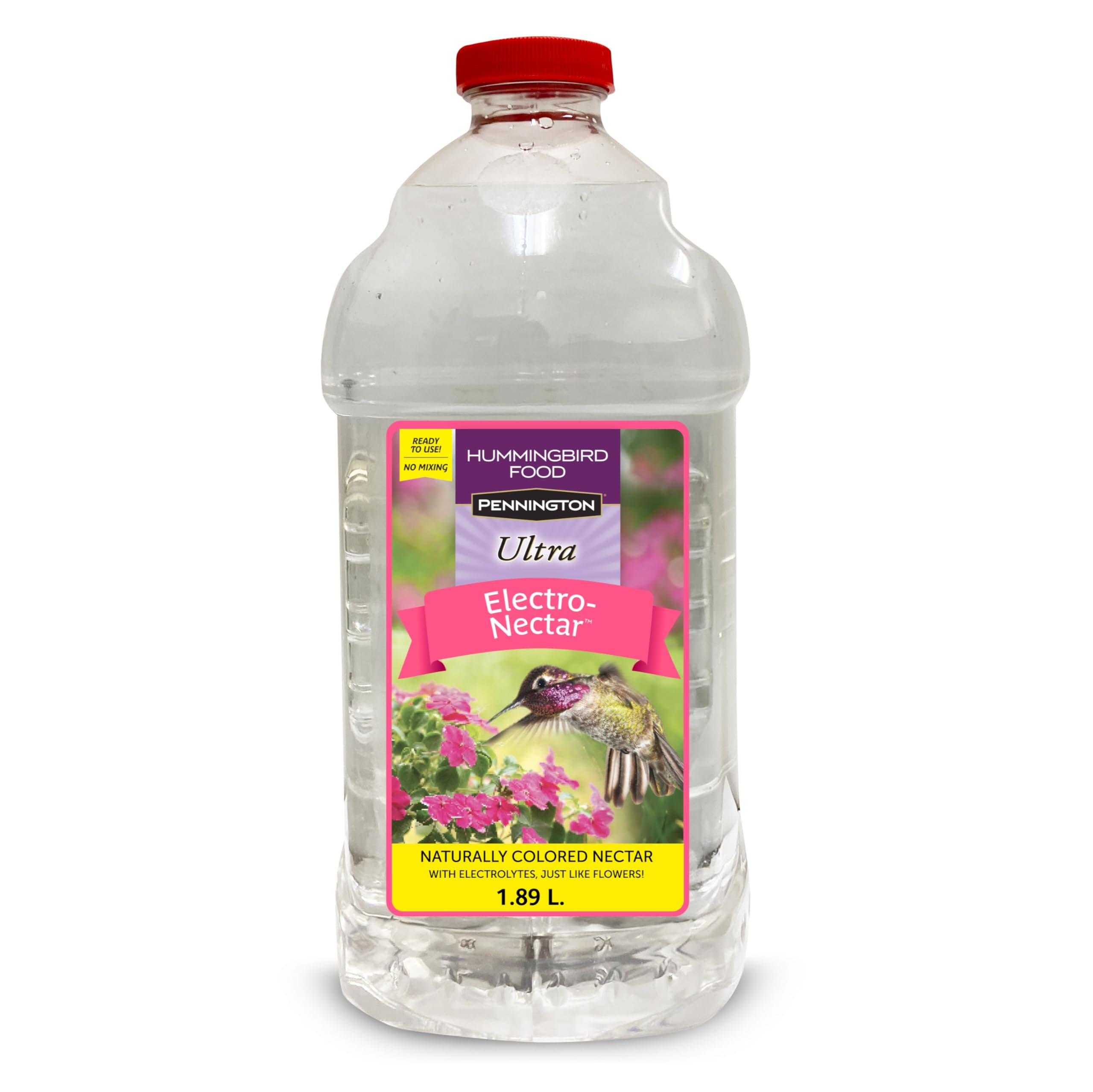 Electro-Nectar Hummingbird Nectar Ready to Use, Naturally Colored with Electrolytes, 64-oz Bottle
