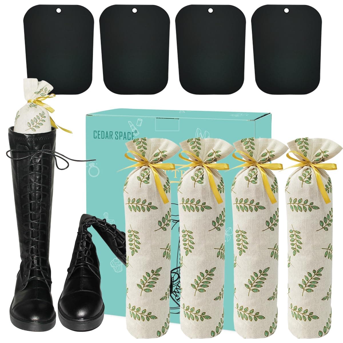 Boot Shapers for Tall Boots Women,Boot Trees Cedar Freshner,Inserts Boots Support for Women 100% Cedar Wooden Sachets Bags