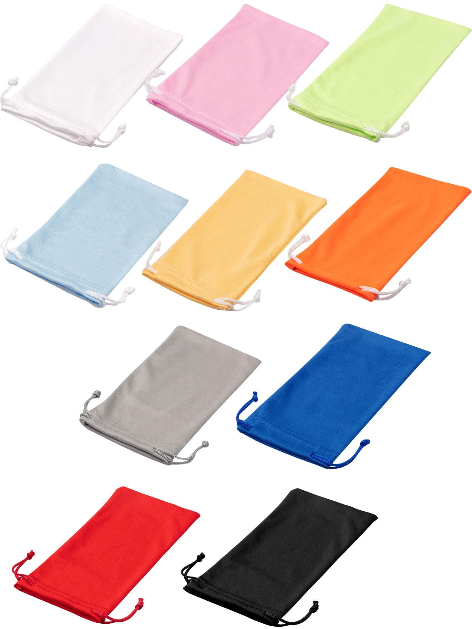 100 Pack Soft Sunglasses Pouch Bulk Microfiber Sunglasses Case Eyeglasses Sleeve with 2 Cleaning Cloth for Storage
