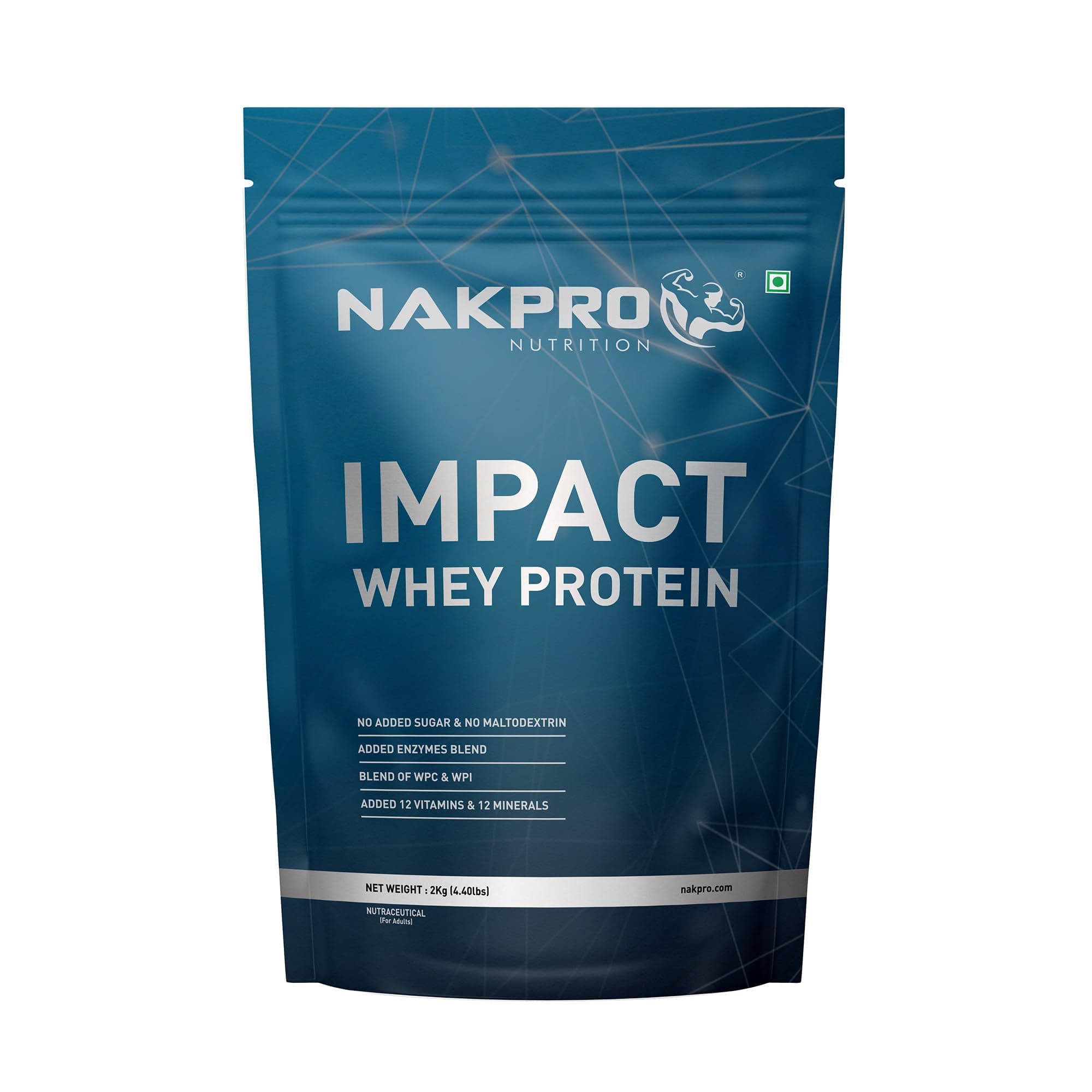 Impact Whey Protein 2kg | Isolate & Concentrate | 24g Protein & 4.9g BCAA | With Digestive Enzymes for better Absorption | NABL Lab Tested 100% Authentic Supplement Powder - Cookies & Cream Fl