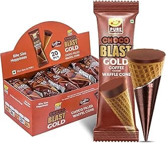 Coffee Chocolate Waffle Cone (25 Pcs) - Premium Coffee Flavoured Gift Pack - Choco Cone Coffee Candy Chocolates for Coffee Lovers, Made with Premium Grade Coffee - Pack of 1