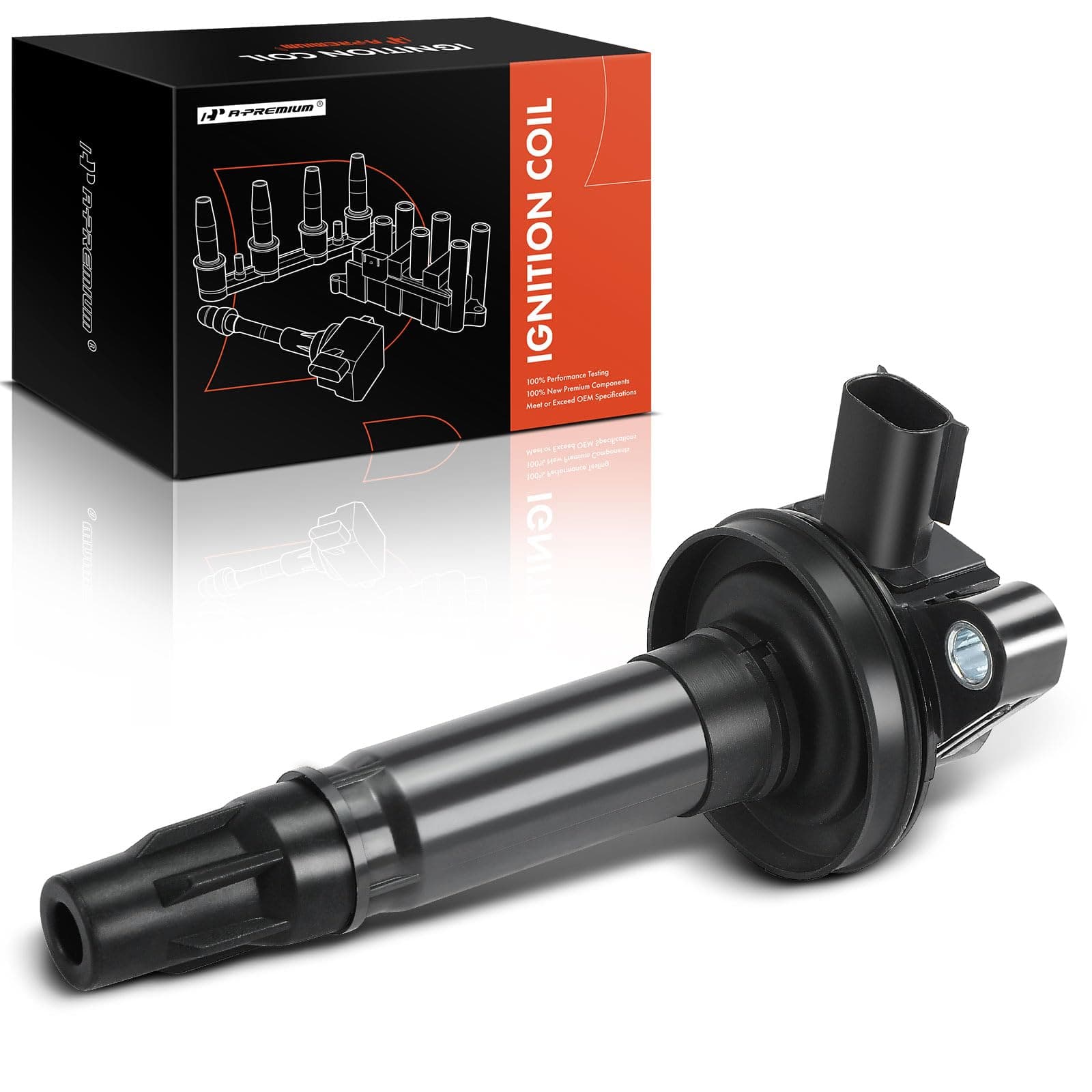 A-Premium Ignition Coil Pack Compatible with Ford Explorer F-150 Edge Fusion Mustang Taurus Lincoln MKS MKX MKT MKZ Sable 3.5L 3.7L Naturally Aspirated