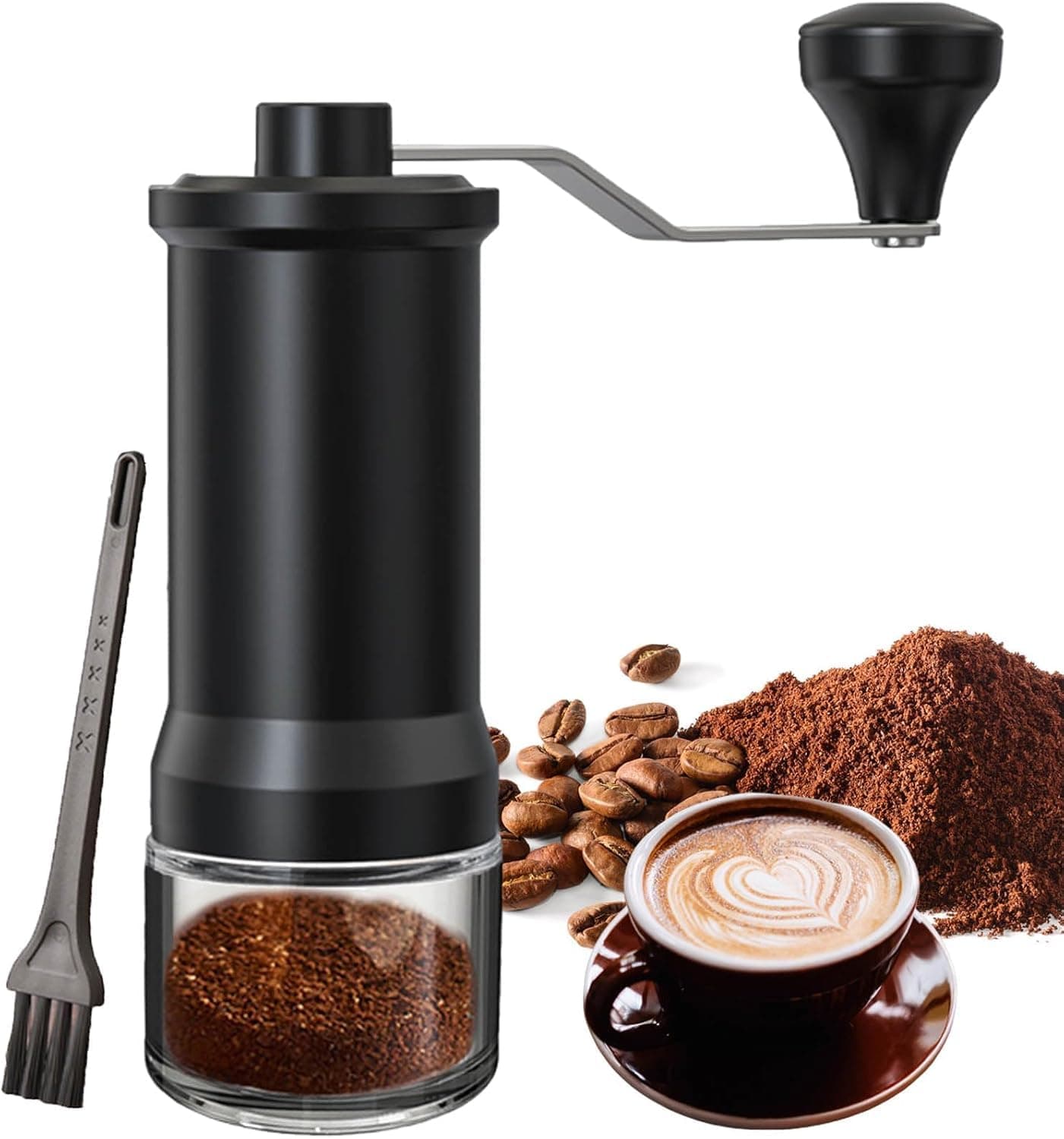 XVersion Manual Coffee Grinders Portable Spice Grinder for Pour Over French Press Espresso,Turkish Coffee,Cold Brew with Fine/Coarse Grind,Cleaning Brush for Home/Travel/Camping/Office (Ceramic)