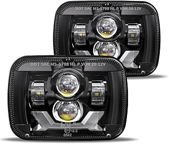 2022 Upgraded 180W DOT 500% Bright Anti-glare H6054 5x7 7x6 Led Headlights,DRL Turn Signal Hi/Low Sealed Beam Compatible with Jeep Cherokee XJ Wrangler YJ Ford Chevy GMC Toyota Nissan Dodge etc