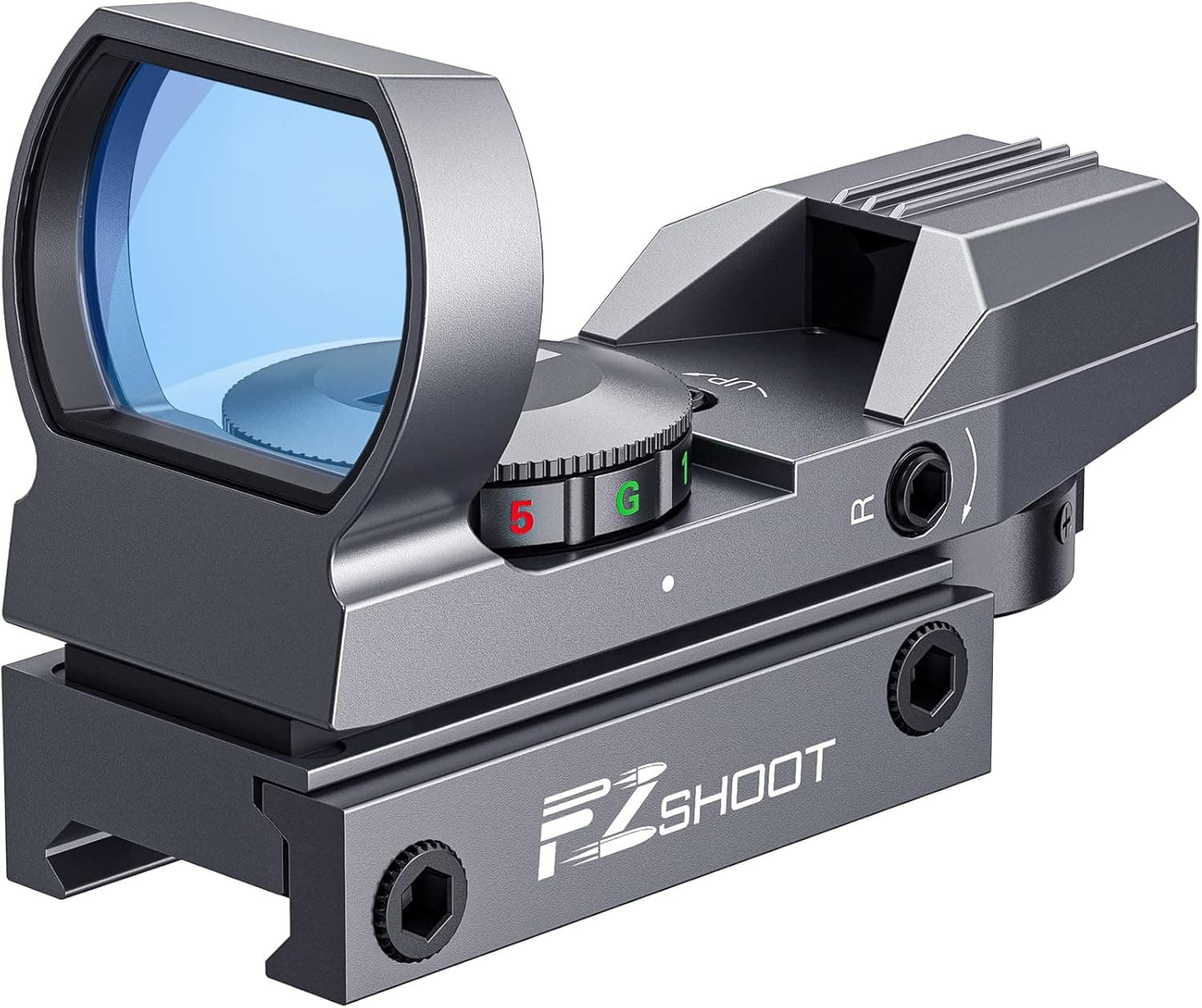 EZshoot Red Green Dot Gun Sight Scope Reflex Sight, 4 Adjustable Reticles Holographic Optic with 20mm Rail Mount