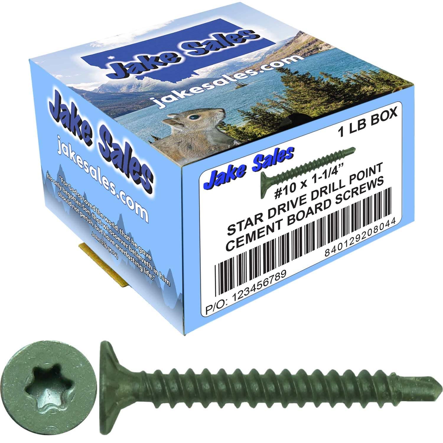 #8 x 1-1/4" Cement Board Torx/Star Head Screws Drill Point for Fastening Cement Backer Board/Cement Board/Tile Board - 1 lb ~161 Screws - Torx/Star Drive Cement Board Screw - T-25 Torx Head