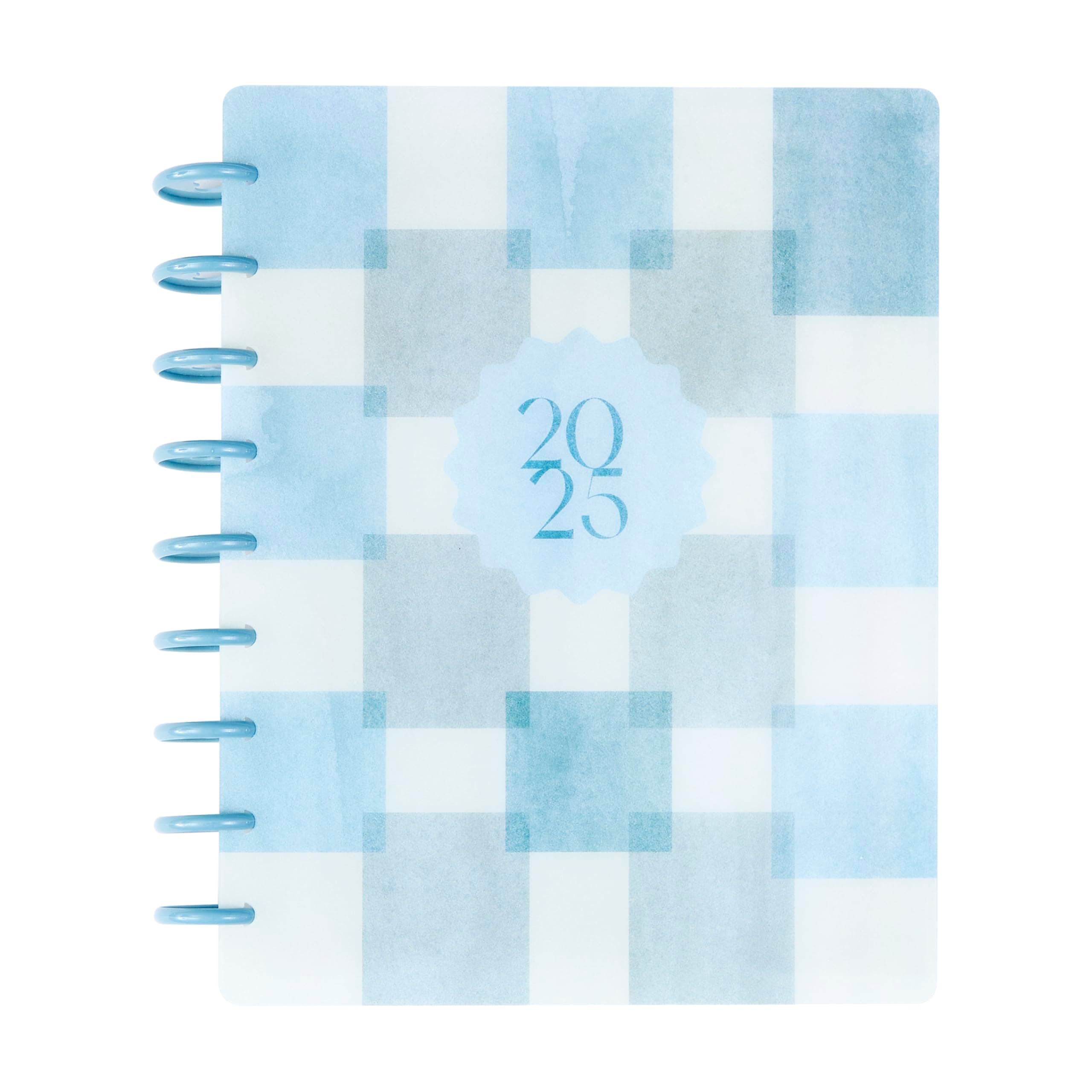 Happy Planner Sustainable Disc-Bound 12-Month Daily, Weekly, and Monthly Planner, Jan.–Dec. 2025, Classic Size, Dashboard Layout, Coastal Club, 72 Pages, 12 Dividers, 2 Sticker Sheets, 7" x 9.25"