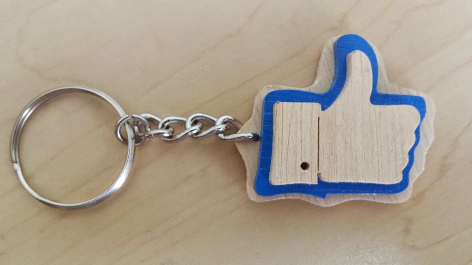 "Hand-Like" Wood Keychain - Handmade
