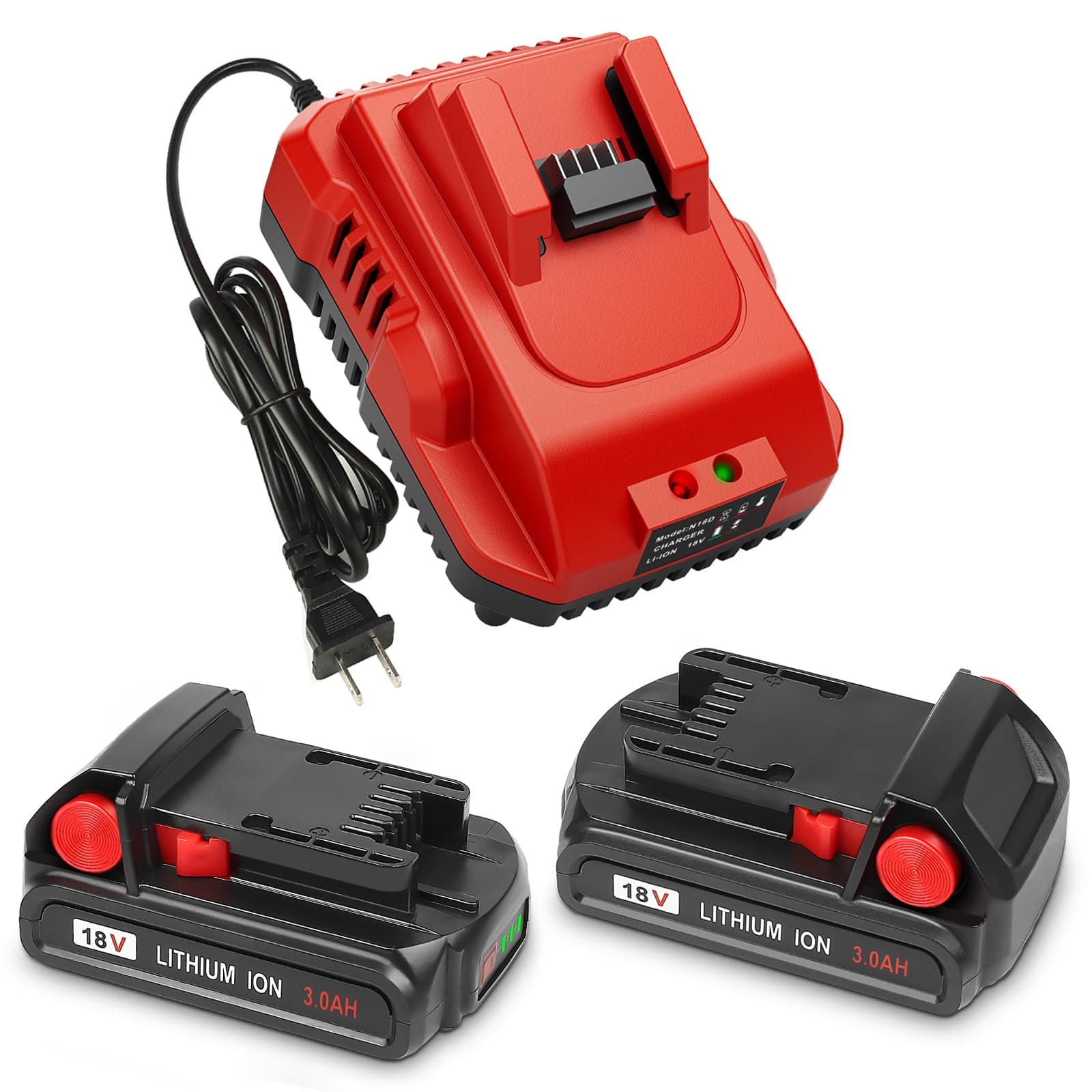 Replacement for Milwaukee M-18 battery with charger