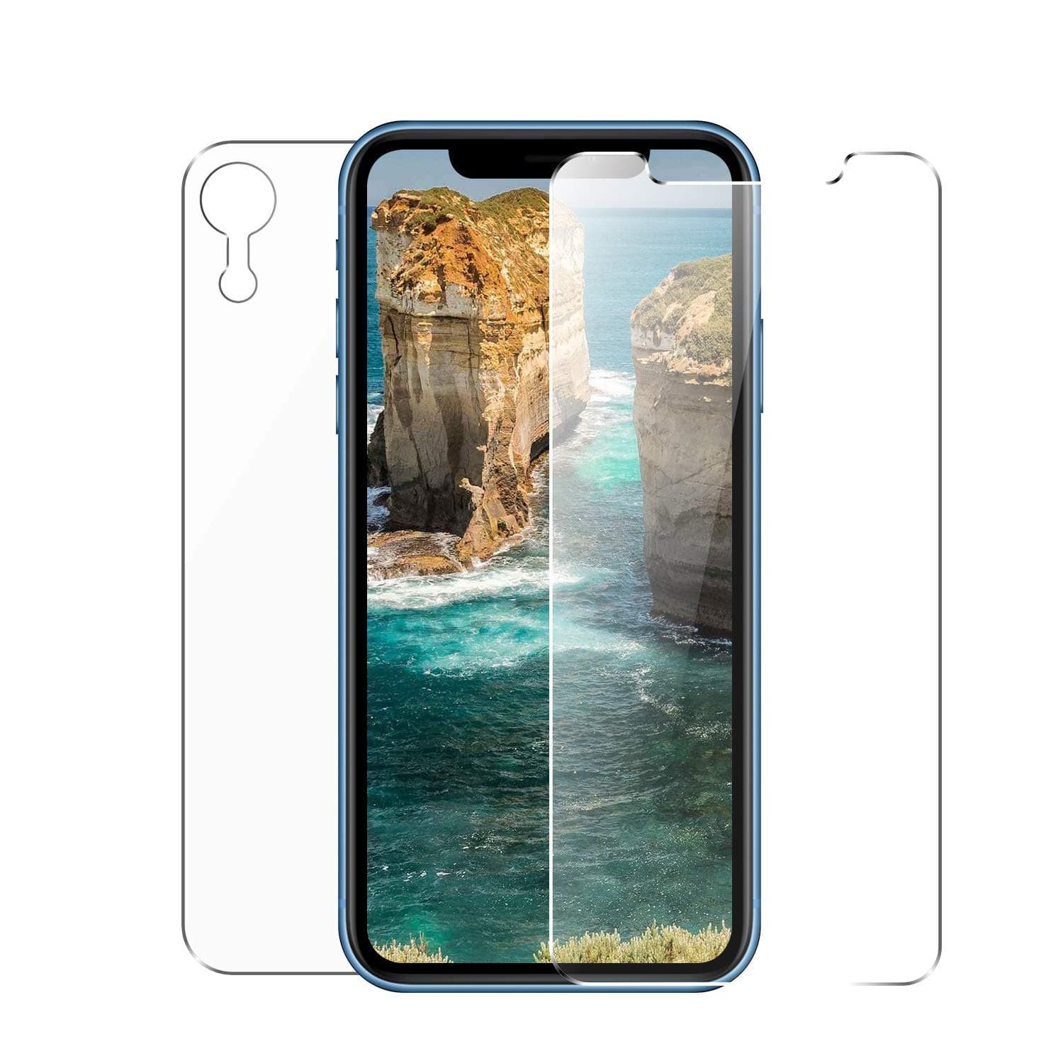 Conleke Front Back Screen Protector for iPhone XR, Rear Tempered Glass [3D Touch] [Case Friendly] Temper Glass Film Anti-Fingerprint/Scratch for iPhoneXR (Front & Back,6.1")