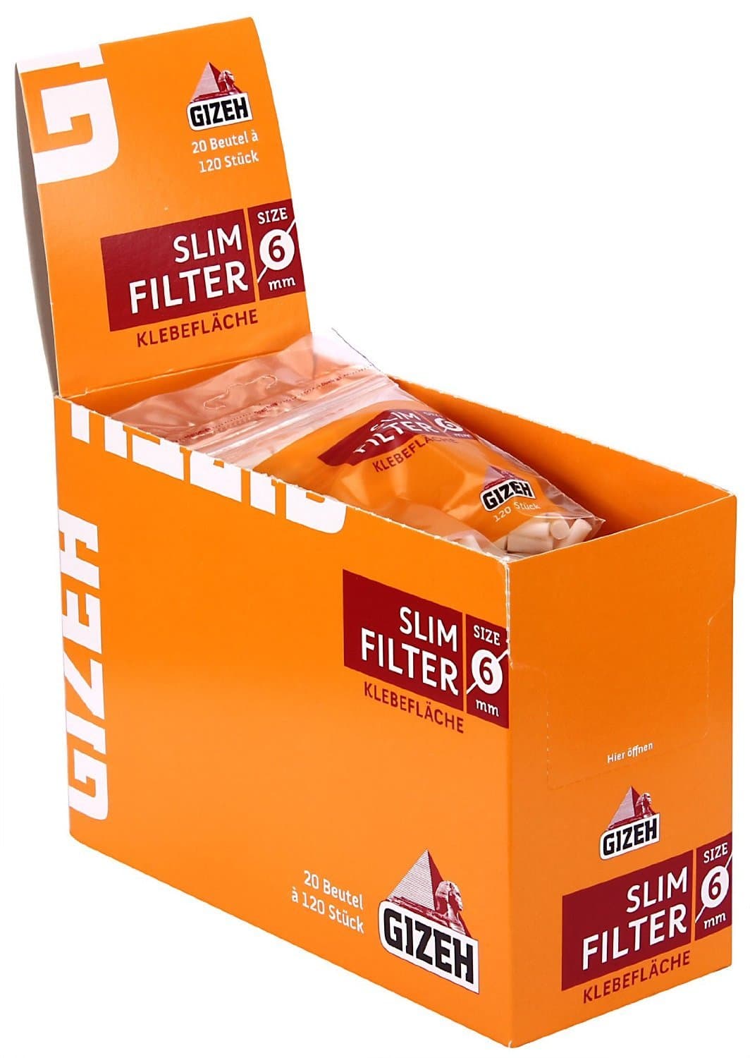 Gizeh Slim Filter 6 mm, 120 Sheets with Adhesive Surface, Brand: Gizeh, Part Number: 19926