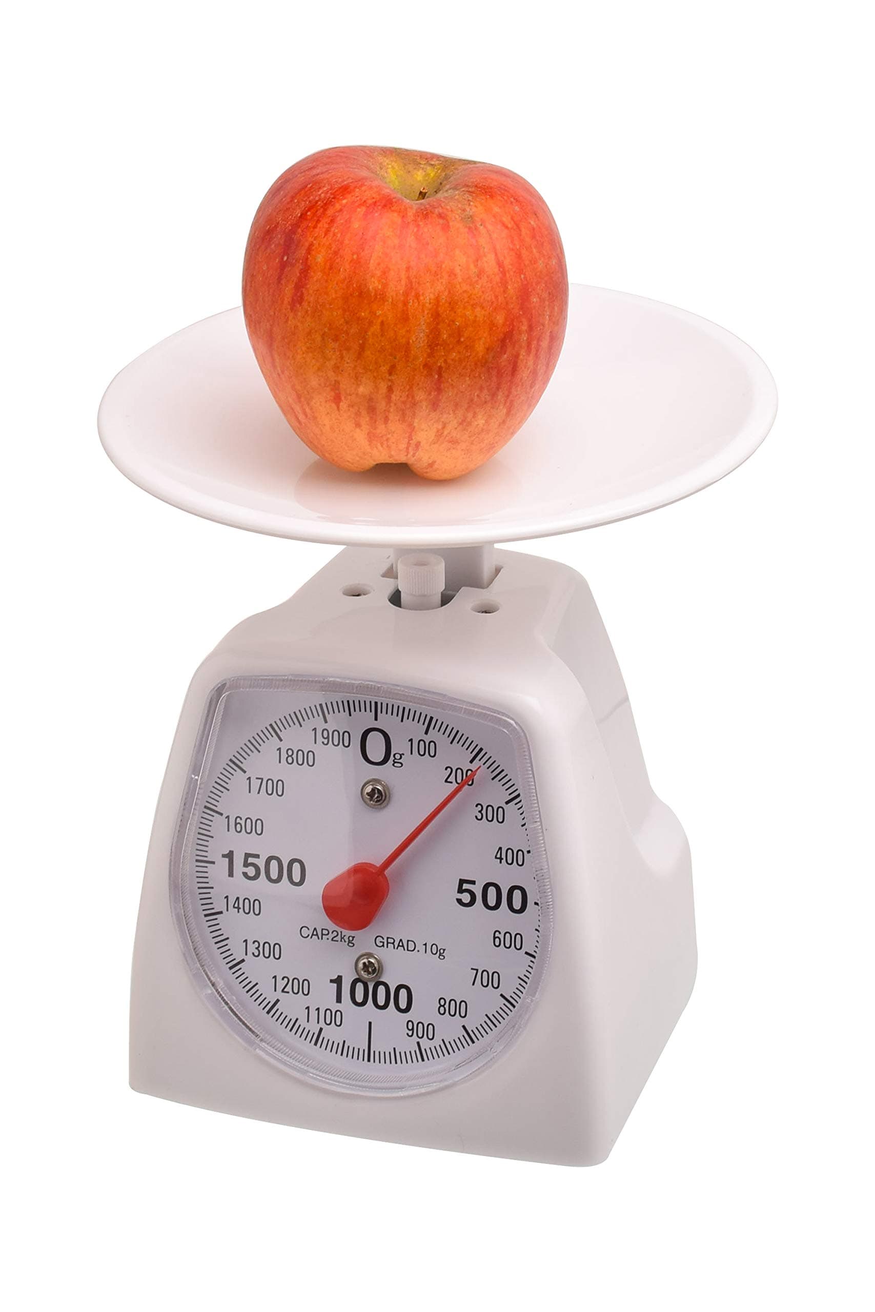 Accurate Analog Weighing Scale for Kitchen, Laboratory, and Craft Use, 2Kg Capacity, 10g Graduation, Durable White Scale for Household, Lab, Crafting, Professional and Personal Use