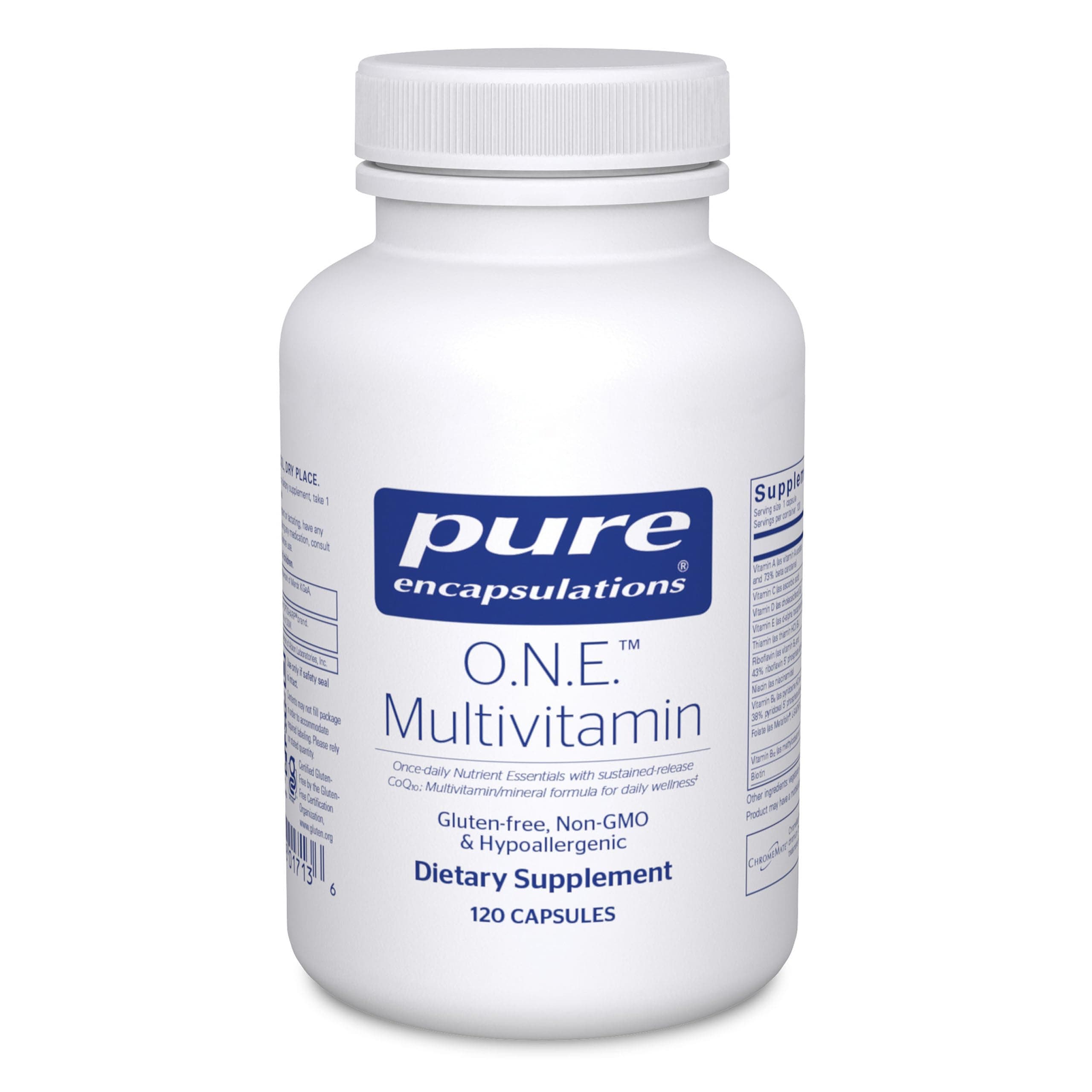 O.N.E. Multivitamin - Once Daily Multivitamin with Antioxidant Complex Metafolin, CoQ10, and Lutein to Support Vision, Cognitive Function, and Cellular Health* - 120 Capsules