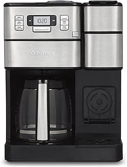 GB1 Coffee Center Grind and Brew Plus, Built-in Coffee Grinder, Coffeemaker and Single-Serve Brewer with 6oz, 8oz and 10oz Serving Size, Black/Silver