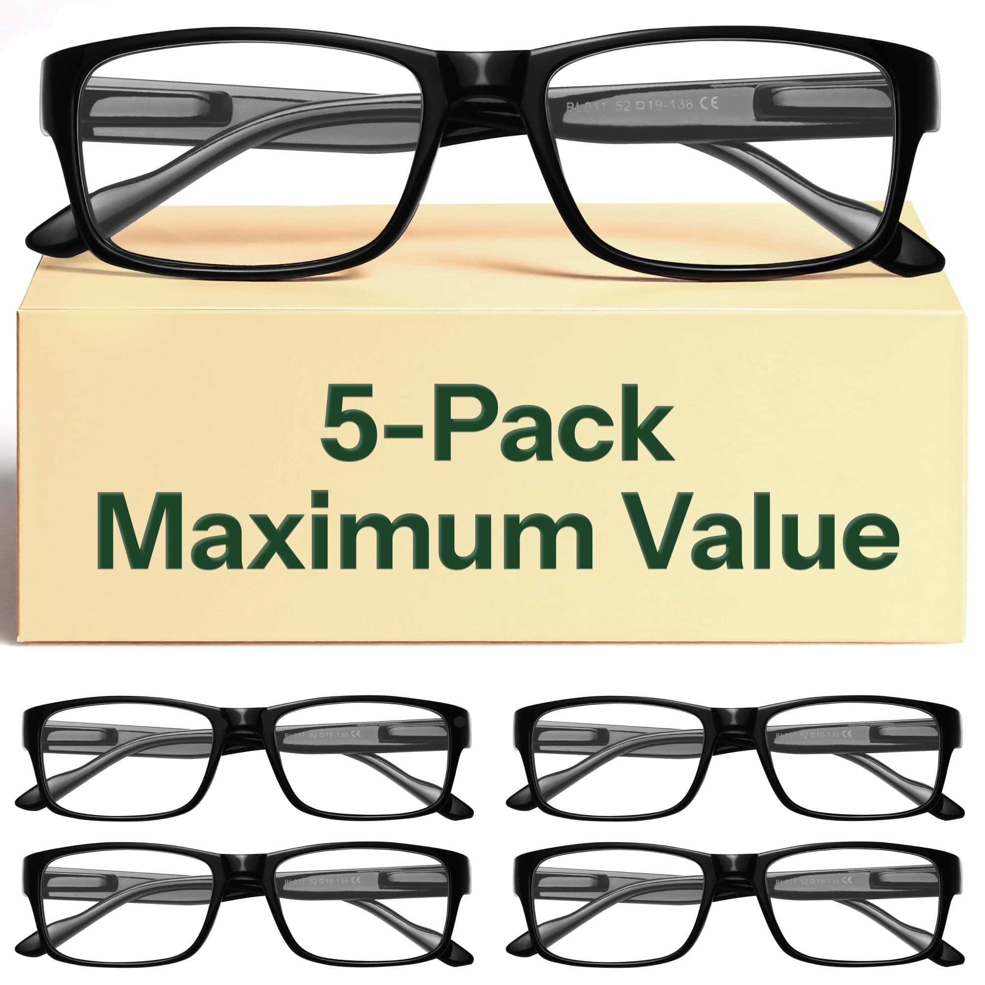 Gaoye 5 pack Reading Glasses Men/Women, Eyeglasses, Blue Light Readers for Men/Women, Computer Eye Glasses, Cheaters