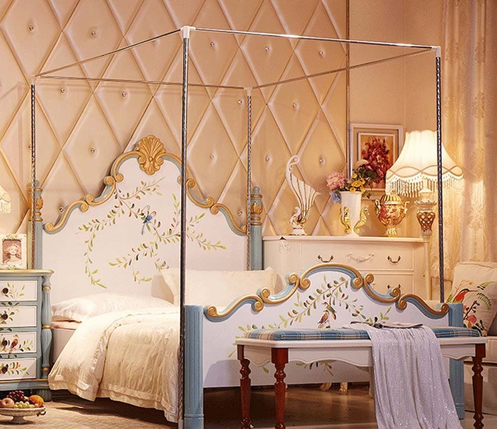 Stainless Steel Netting Bed Canopy Curtain Frame/Post