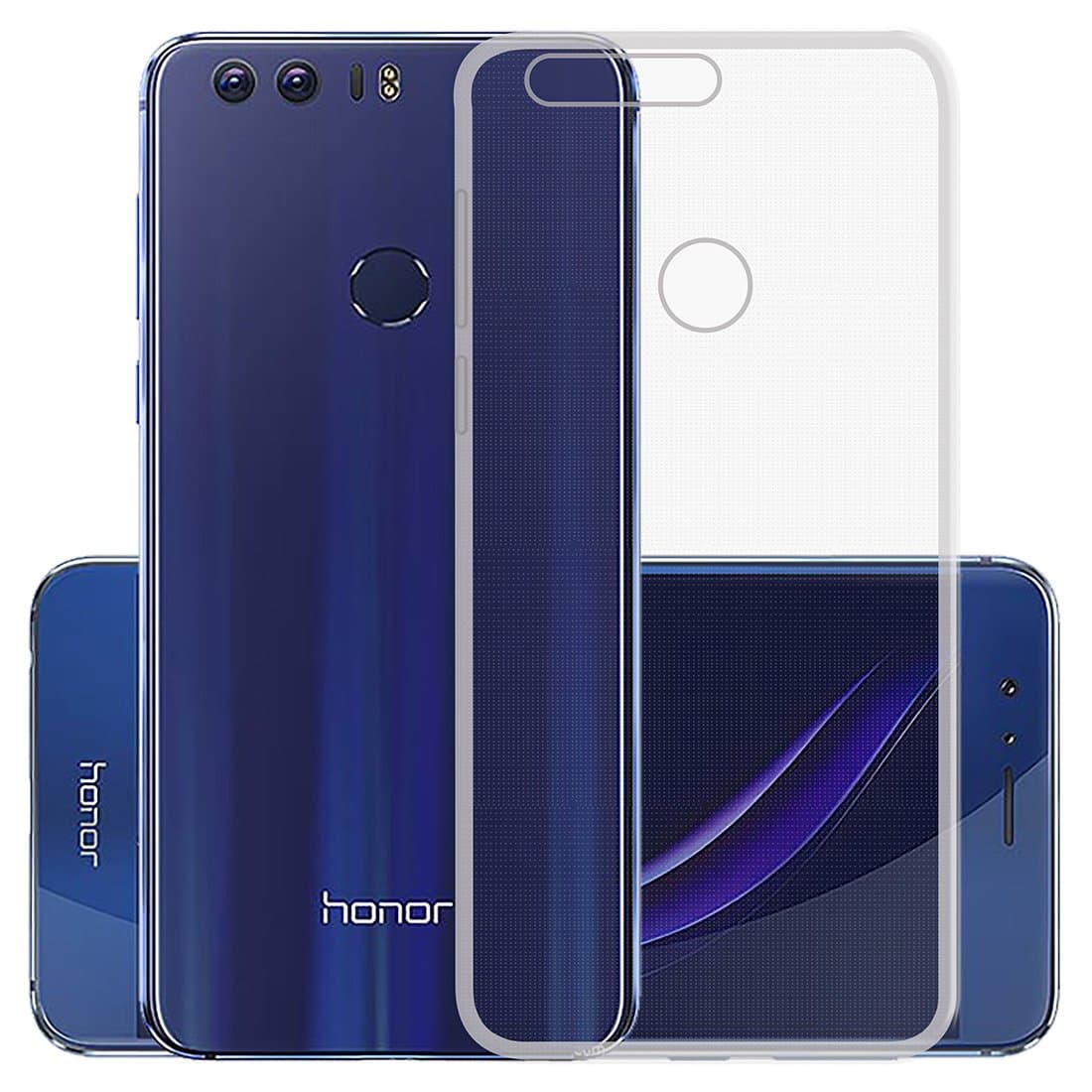 Crystal Clear Back Case for Huawei Honor 8 | Raised Bumps for Camera & Screen Protection | Clear Soft Silicone Back Case Cover for Huawei Honor 8 (TPU | Transparent)