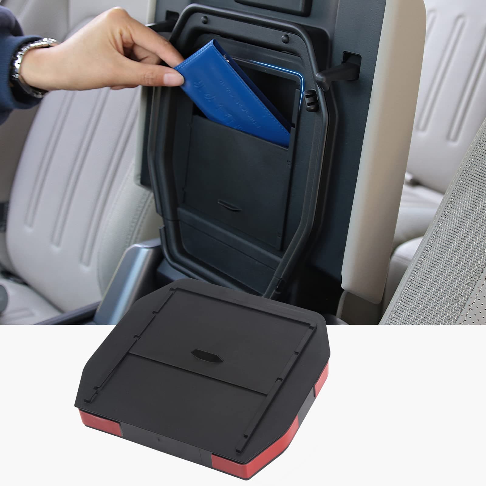 Hidden Center Console Organizer Tray for Land Rover Defender 90 110 130 2020-2022 Accessories, Armrest Insert Storage Box for Defender 2021 Driver License/Cards/Wallet/Glasses