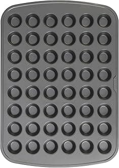48-Cup Nonstick Steel Mini Cupcake and Muffin Pan, Gray