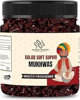 Hungry Harvest Soft Gulab Supari 300 grams Mouth Freshener Sweet Rose supari [Jar Pack]