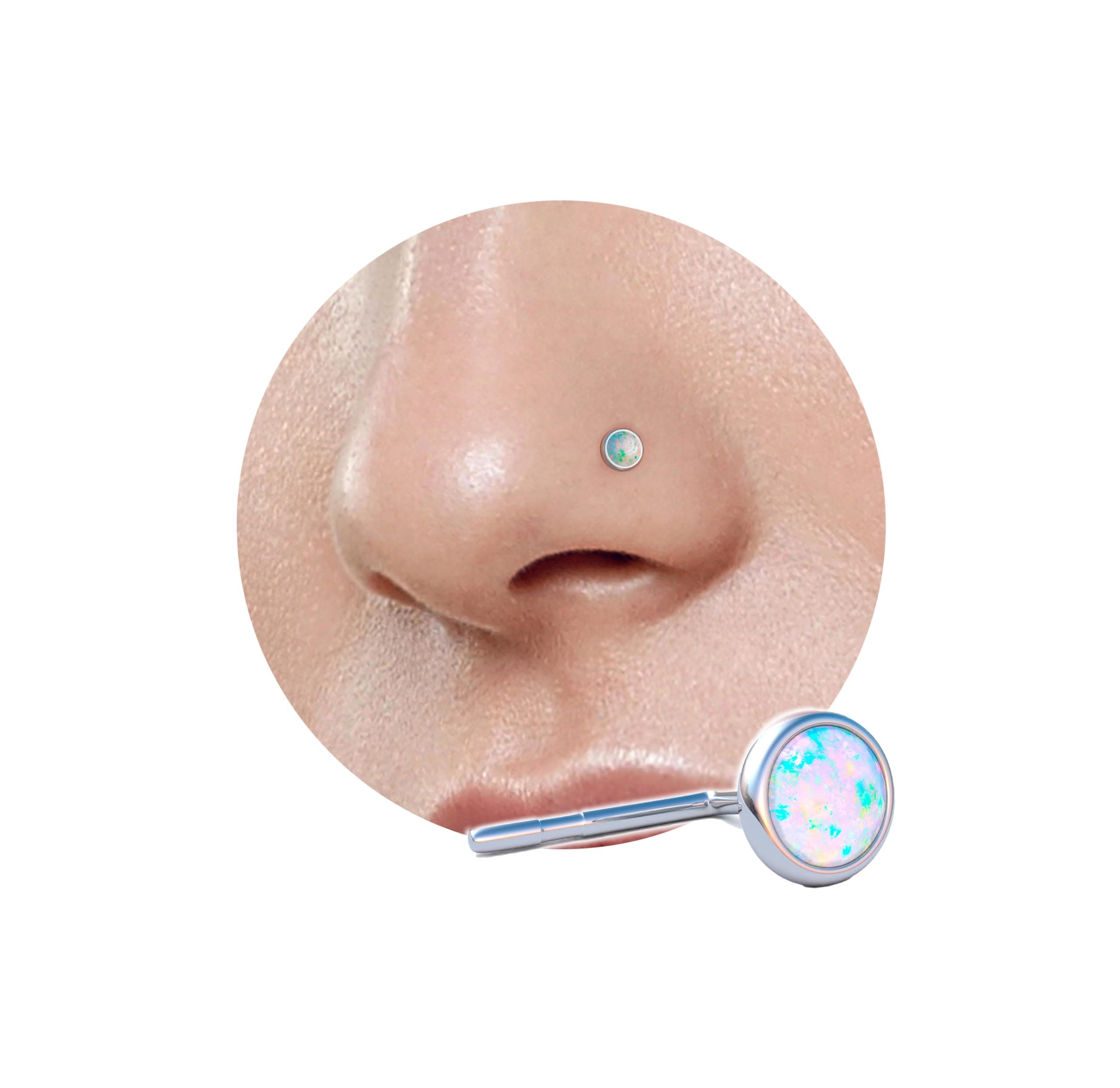 3mm Opal piercing nose stud
