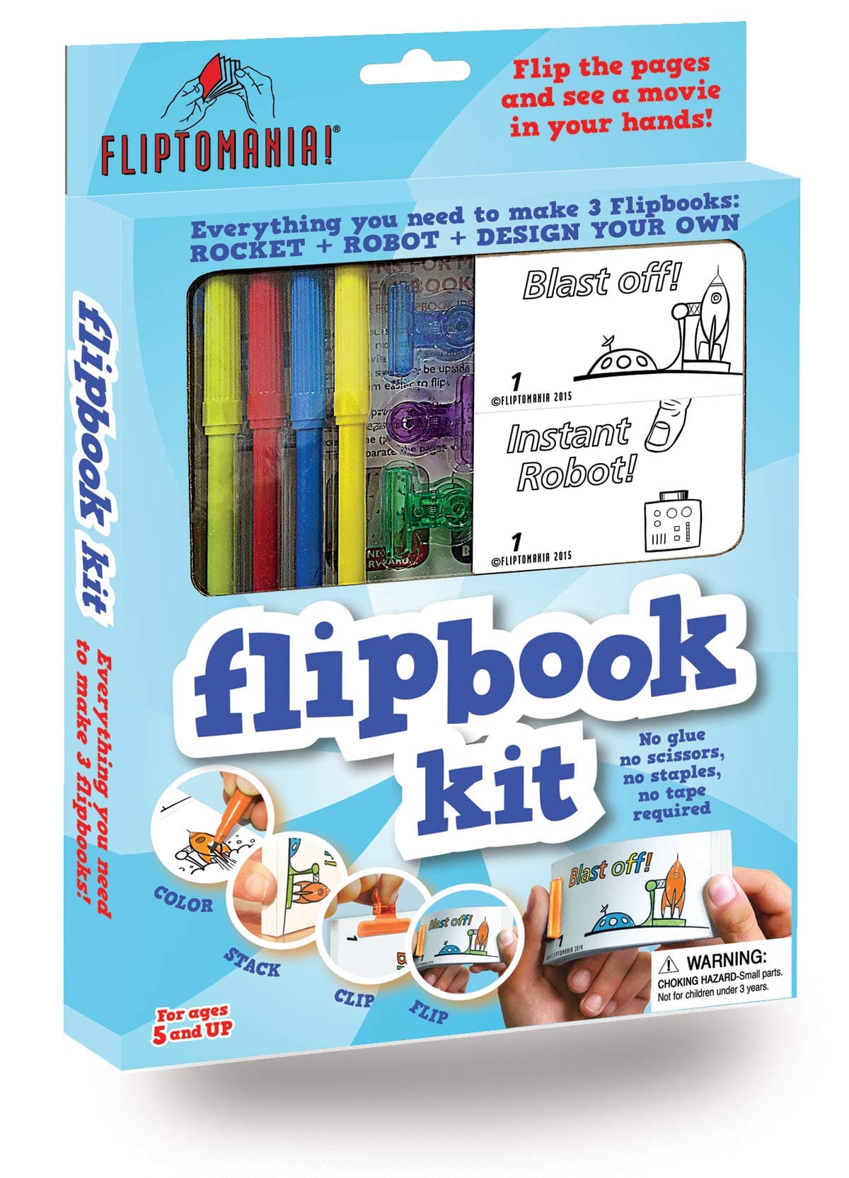 Fliptomania Flip Book Animation Kit - Rocket & Robot