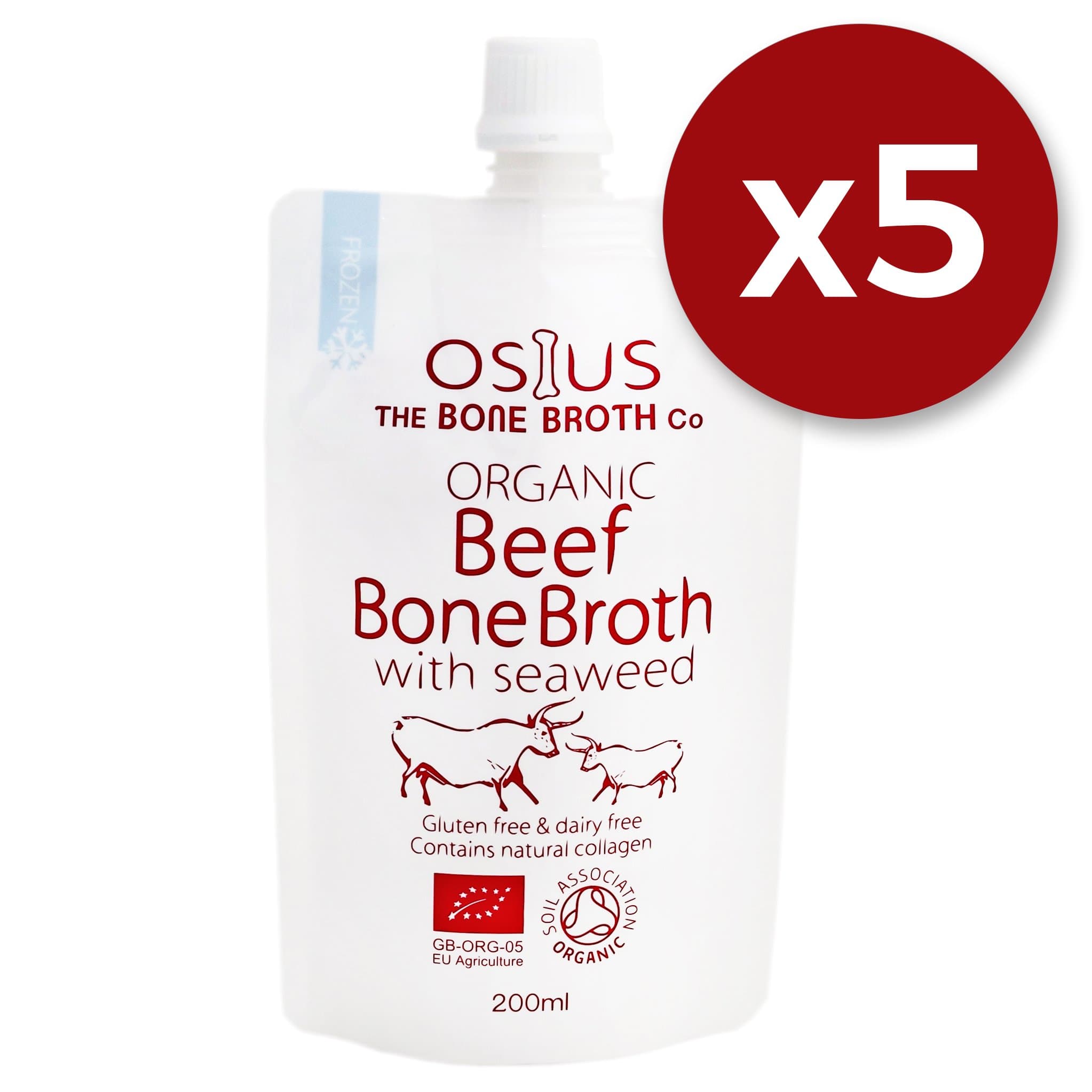 Osius Organic Beef Bone Broth with Seaweed | 200ml - PACK OF 5