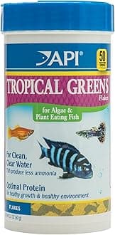 API TROPICAL GREENS FLAKES Tropical Fish Greens Flakes Fish Food 2.1-Ounce Container