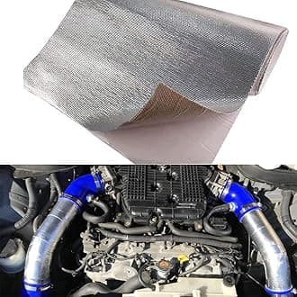 12'' X 48''Aluminized Heat Shield Mat Thermal Barrier Adhesive Backed Heat Blanket, Fiberglass Insulation Reflective Material High Temp Protection