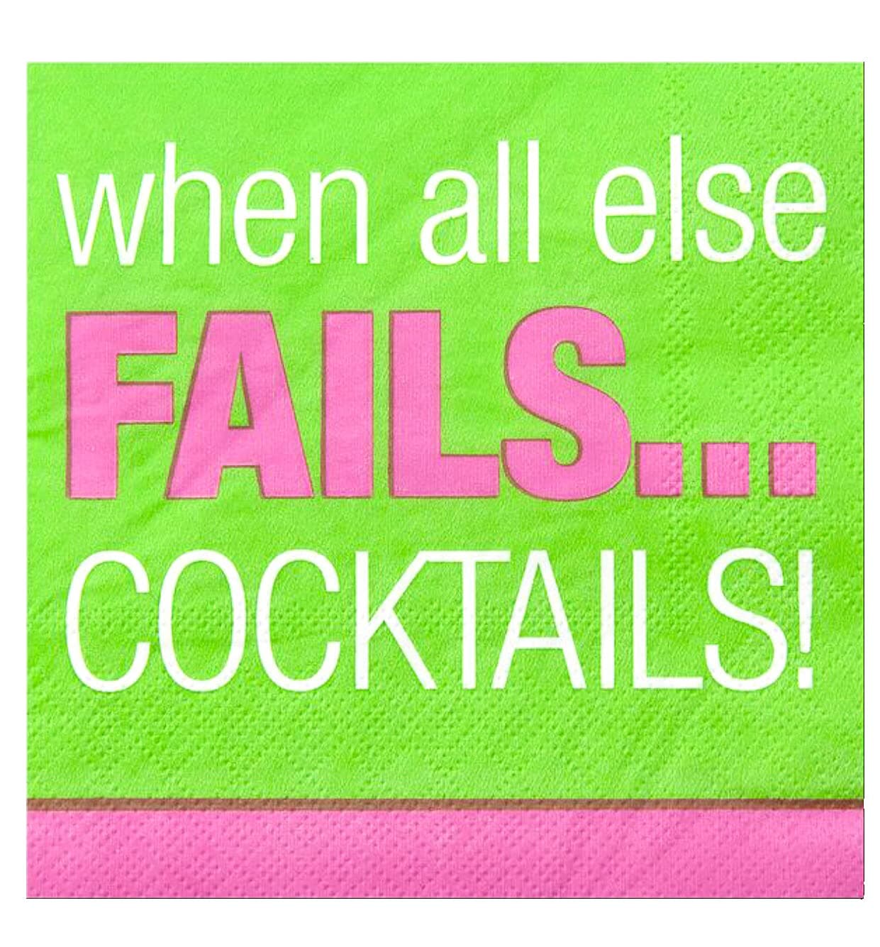 When all else fails…Cocktails! Beverage Paper Napkins, 20 ct