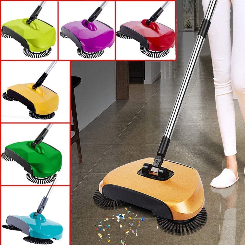 HARIVAR MART Easy to Spin Hand Push Floor Dust Cleaning Sweeping Broom