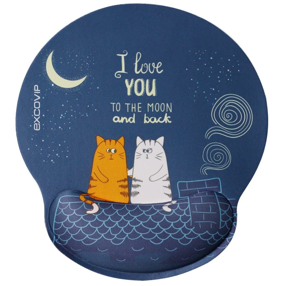 EXCO Ergonomic Mouse Pad with Gel Wrist Rest Support, Comfortable I Love You Mouse Pad for Computer, Laptop, Home, Office & Travel，Blue