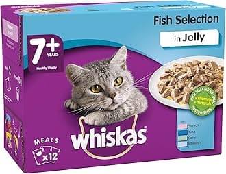 7+ - Wet Cat Food for Senior Cats - Fish Selection in Jelly - 48 x 100 g