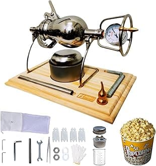 Retro Stainless Steel Popcorn Machine - High Pressure Popcorn Maker & Rice Puff Maker for Home Parties (520ml)
