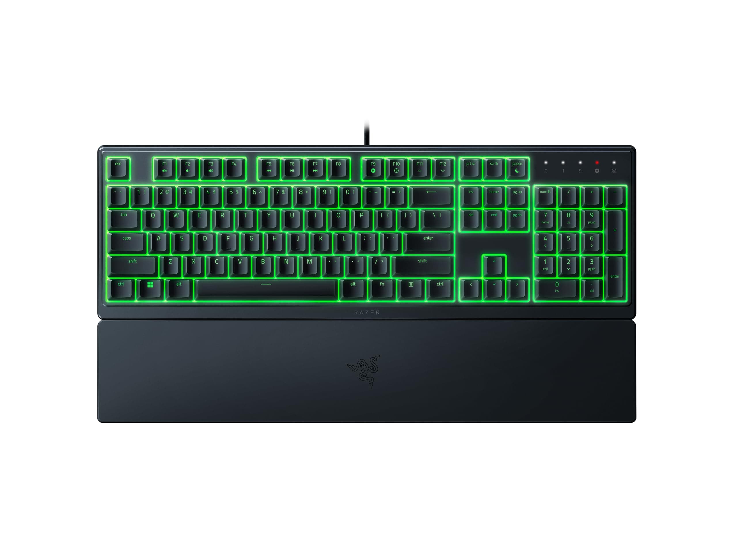 Razer Ornata V3 X Gaming Keyboard: US Layout, Low-Profile Keys, Silent Membrane Switches, UV-Coated Keycaps, Spill Resistant, Chroma RGB Lighting, Ergonomic Wrist Rest - Classic Black